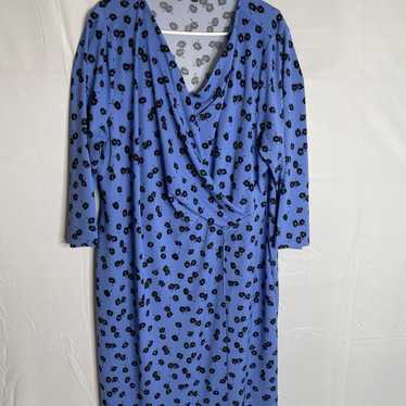 Talbots Womems Plus Size 2X Faux Wrap Midi Dress … - image 1