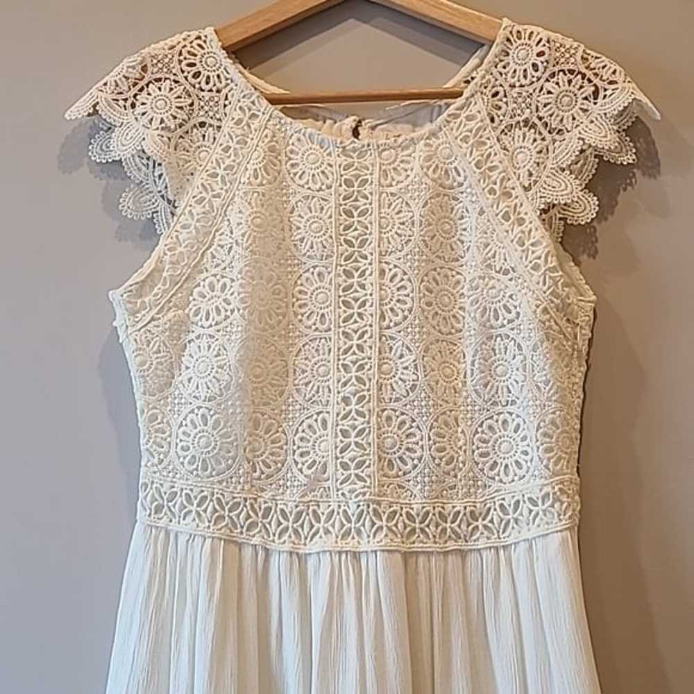 Hollister lace short dress ivory white small - image 2