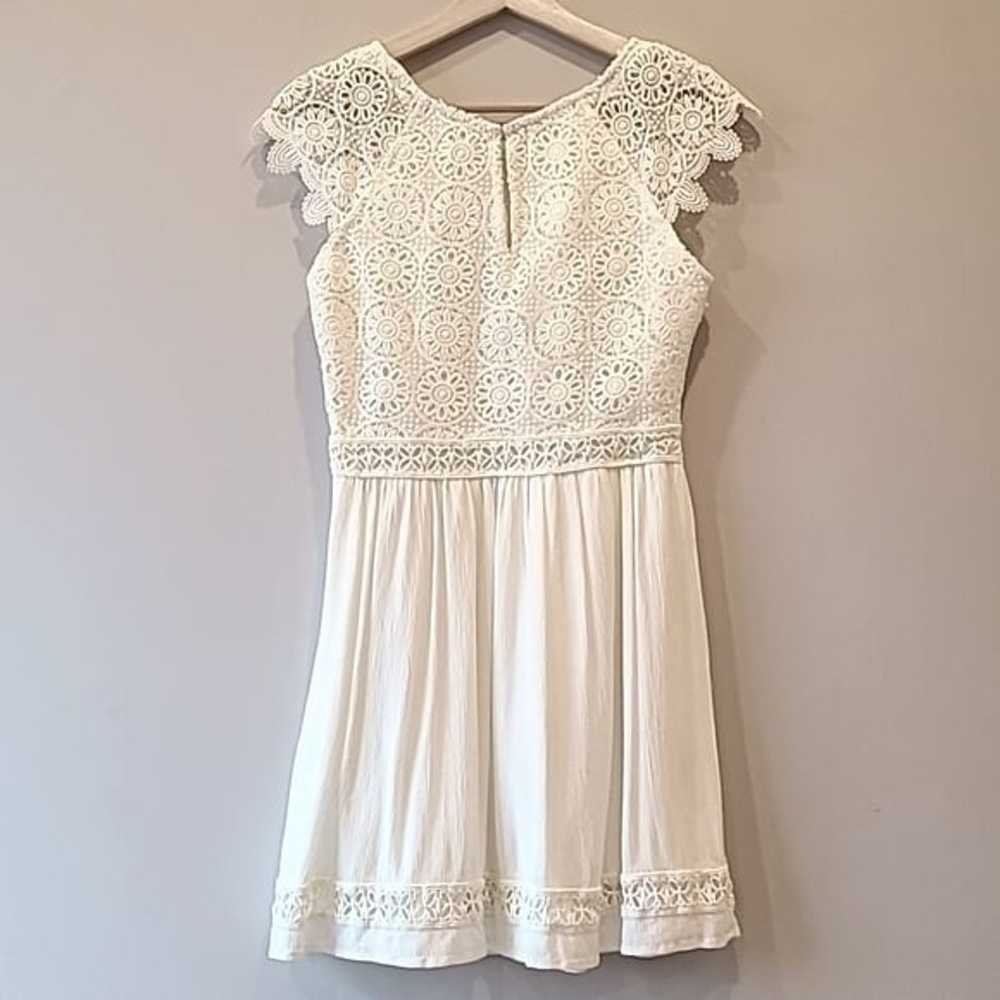 Hollister lace short dress ivory white small - image 3