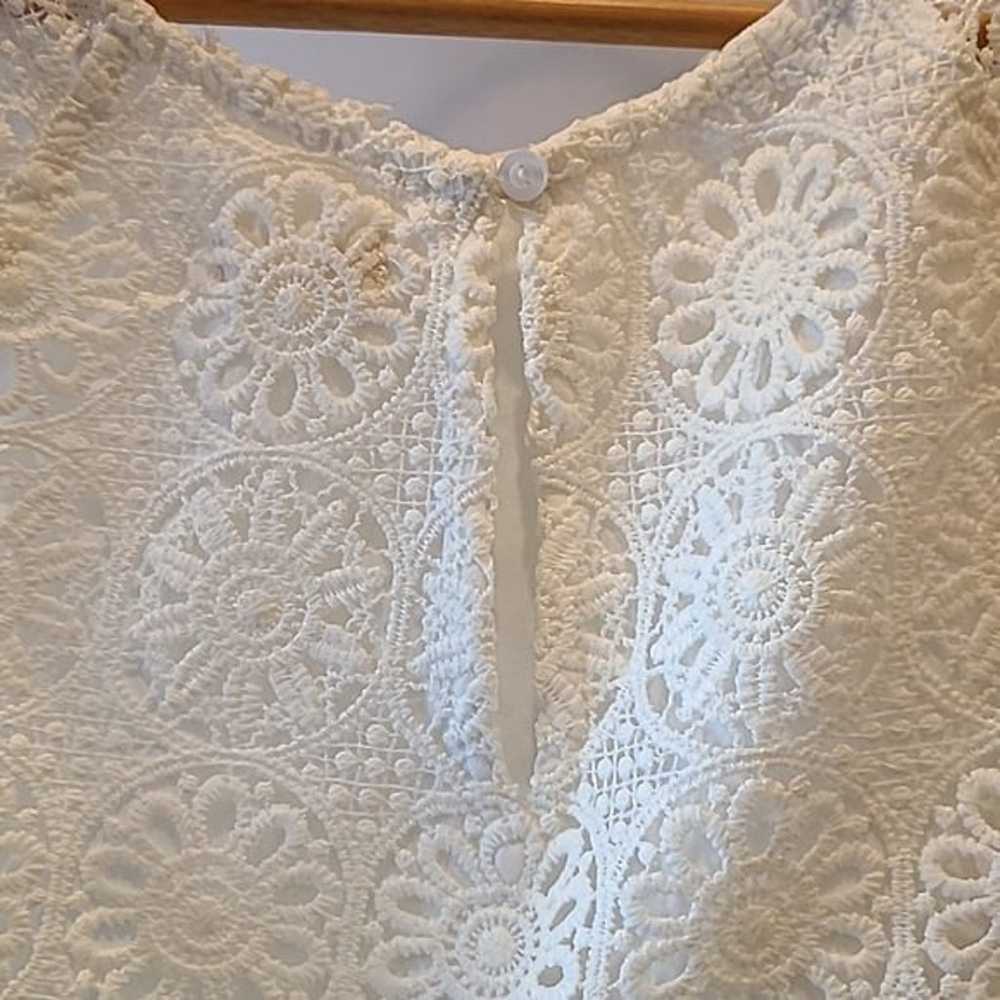 Hollister lace short dress ivory white small - image 8