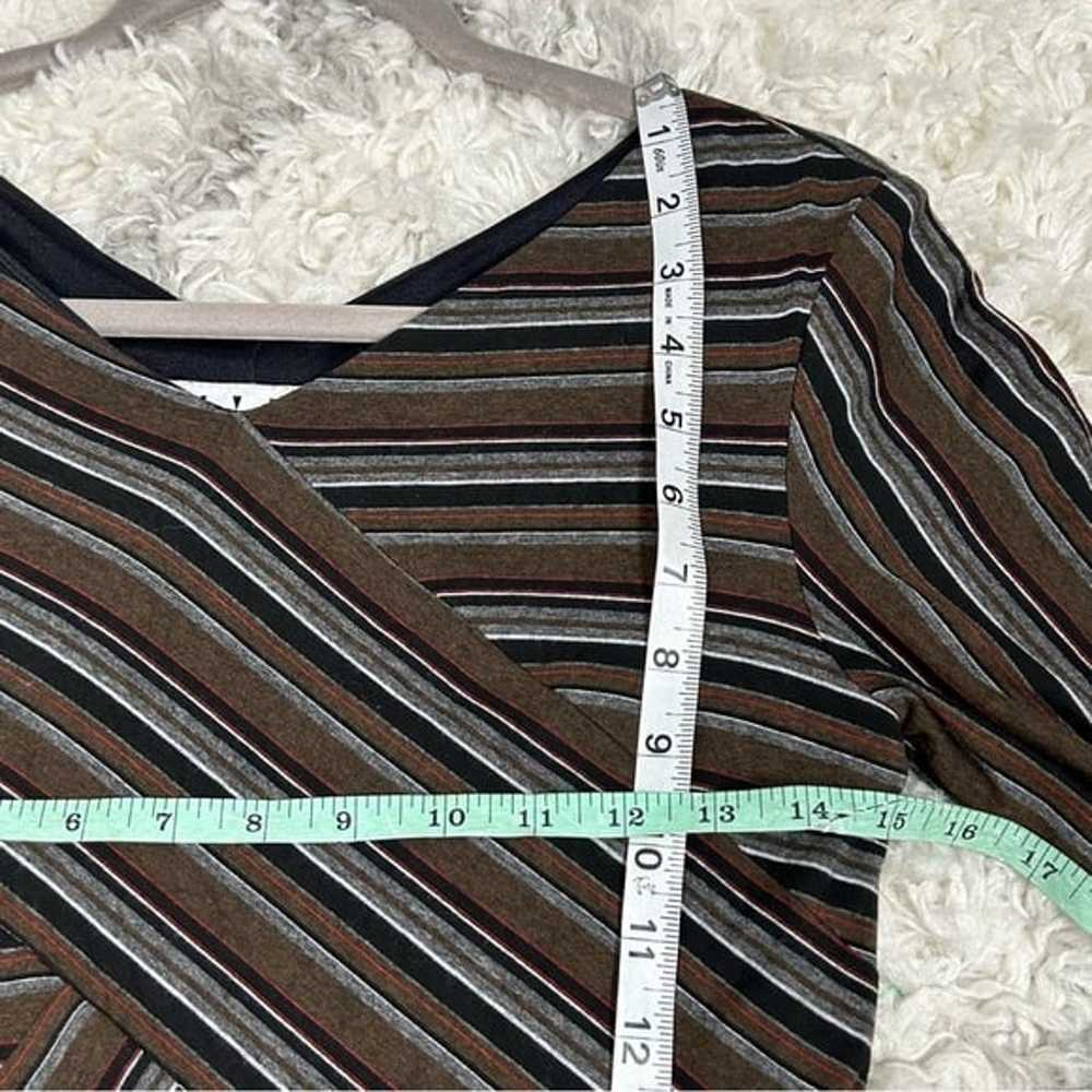 David Meister Striped Jersey Knit V-Neck Bodycon … - image 9