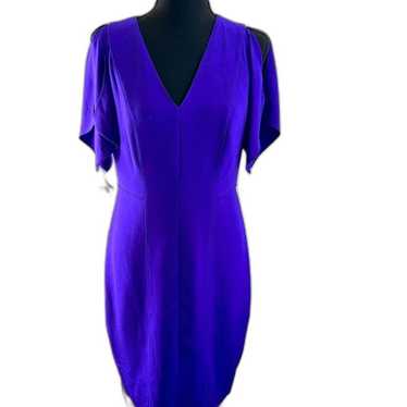 Elie Tahari Lourdes Dress Size 6 Crepe V-Neck,
Co… - image 1