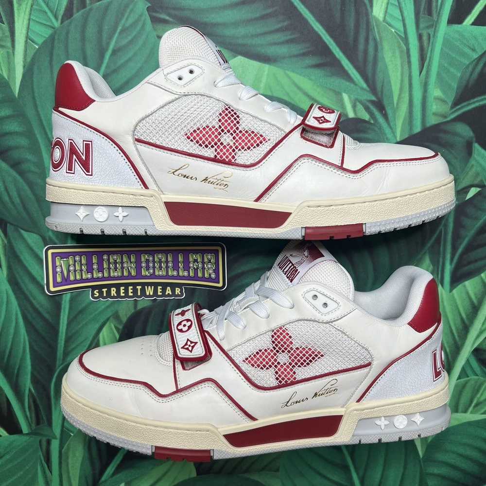 Louis Vuitton Trainer low ‘white red’ Sz- 10LV/12… - image 1