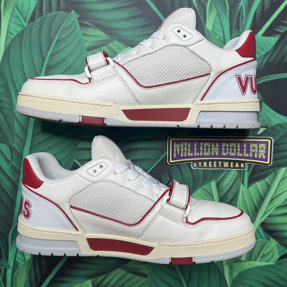 Louis Vuitton Trainer low ‘white red’ Sz- 10LV/12… - image 2