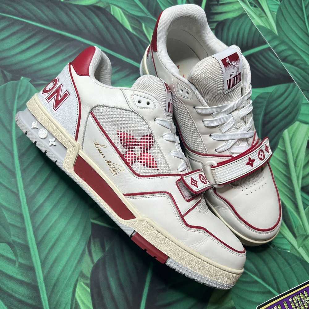 Louis Vuitton Trainer low ‘white red’ Sz- 10LV/12… - image 4