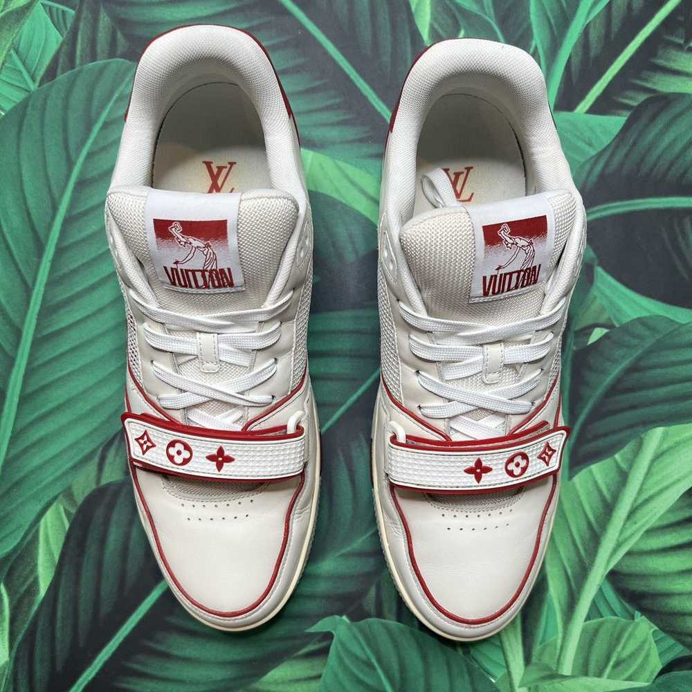 Louis Vuitton Trainer low ‘white red’ Sz- 10LV/12… - image 5