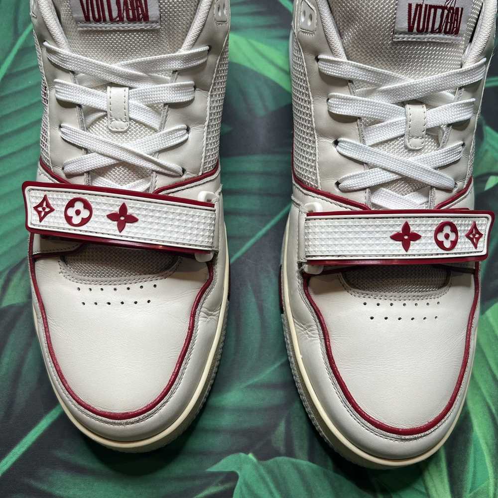 Louis Vuitton Trainer low ‘white red’ Sz- 10LV/12… - image 6