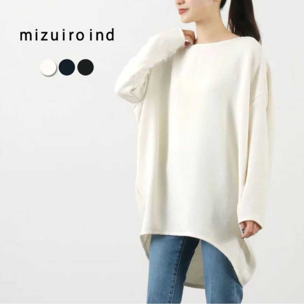 White indigo/boat neck cocoon pullover big long T… - image 2