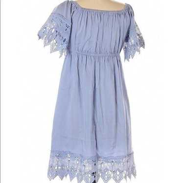 Haute Monde Blue Lace & Chambray Dress