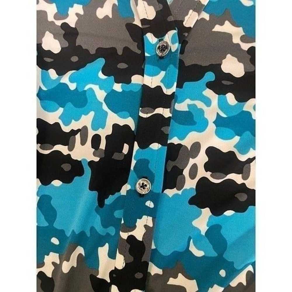 Michael Kors Turquoise Black Camo Long sleeve Str… - image 4