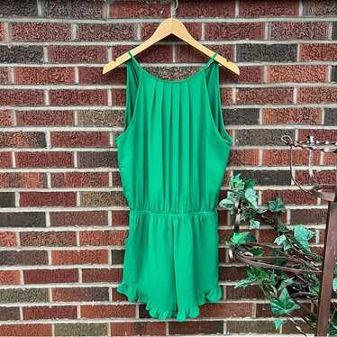 TCEC Green Sleeveless Cut In Halter Romper