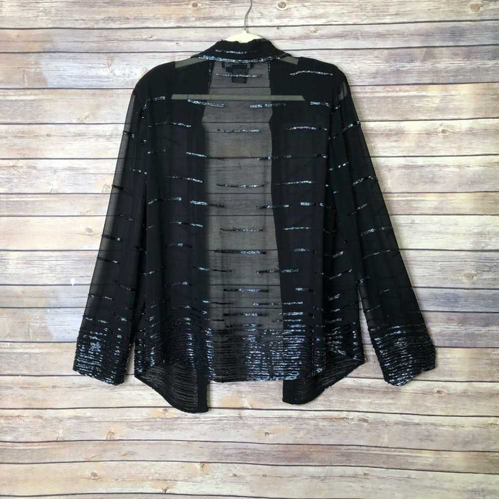 VINTAGE J Kara Sheer Black Embellished Top 14 - image 2