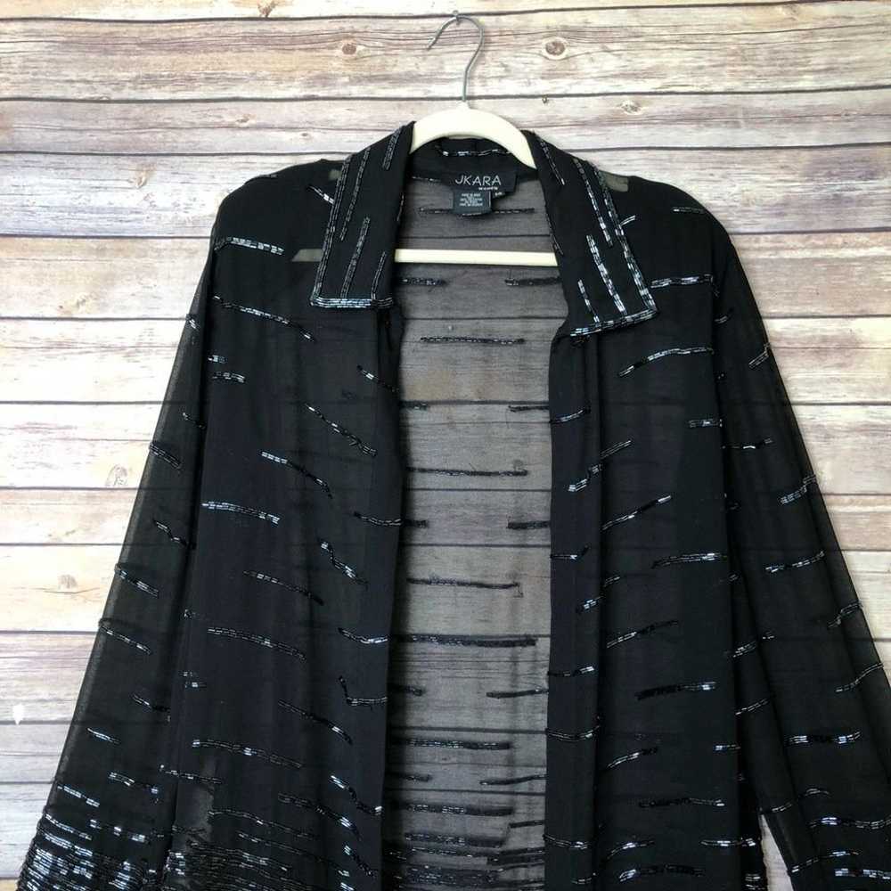 VINTAGE J Kara Sheer Black Embellished Top 14 - image 3