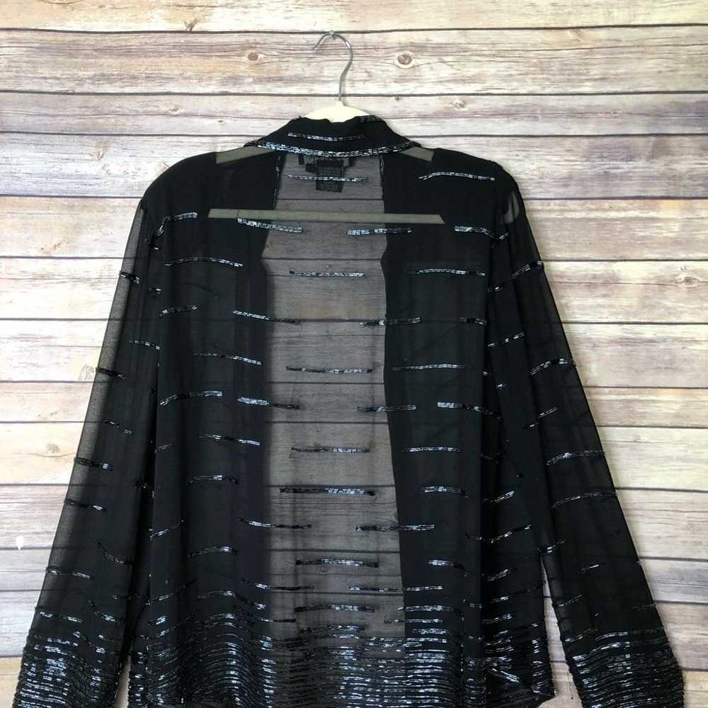 VINTAGE J Kara Sheer Black Embellished Top 14 - image 4