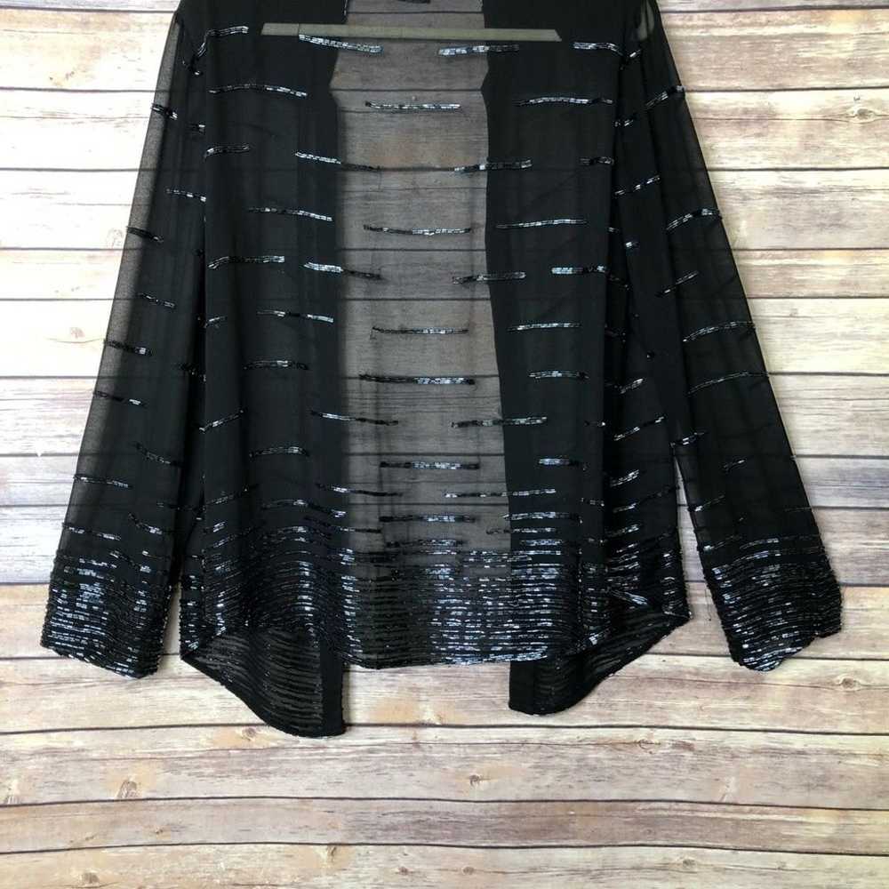 VINTAGE J Kara Sheer Black Embellished Top 14 - image 5