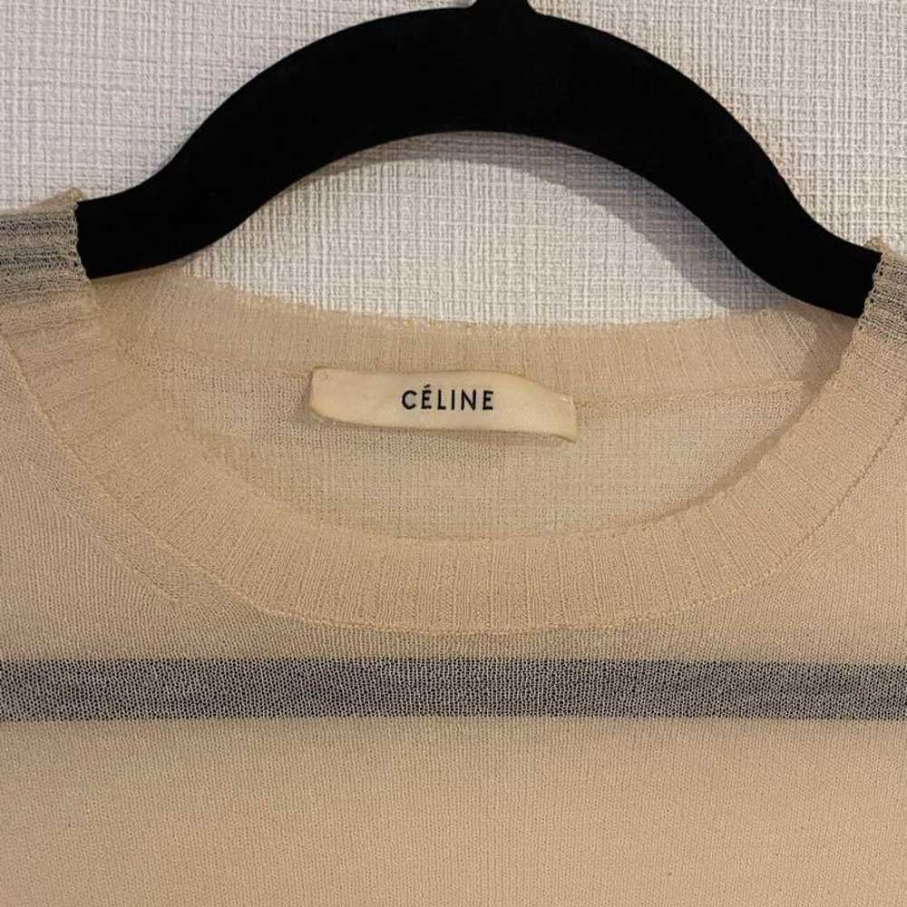 CELINE Vintage Logo Phoebe Philo Period Sheer Shi… - image 4