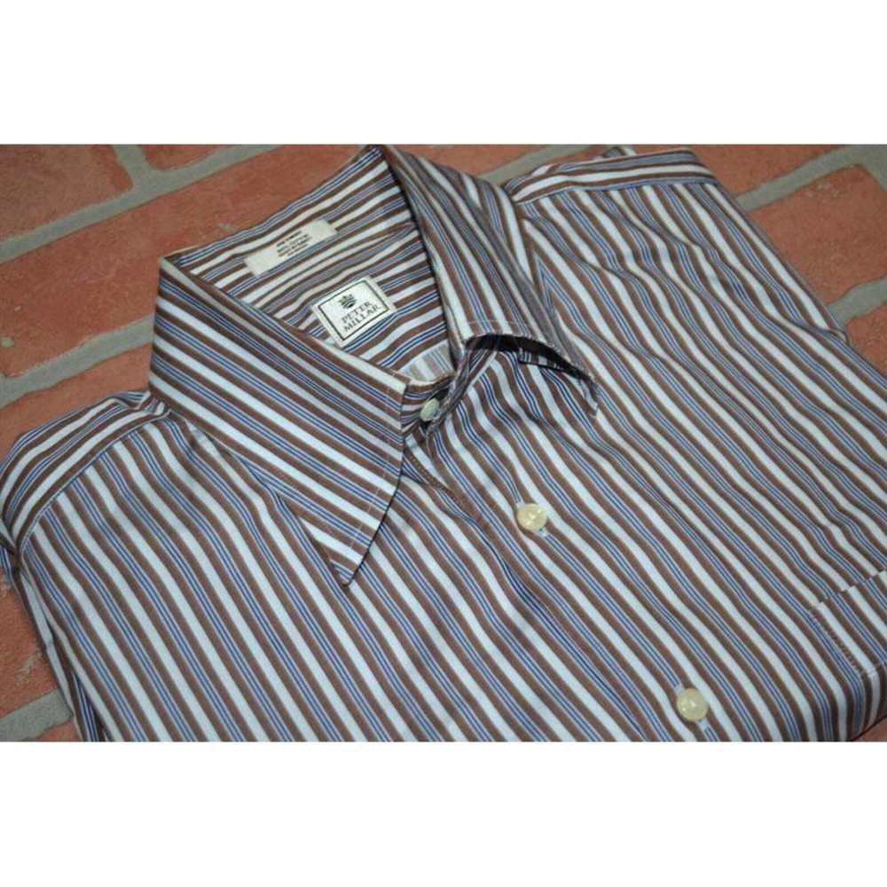 Peter Millar Brown and Blue Striped Medium Size M… - image 1