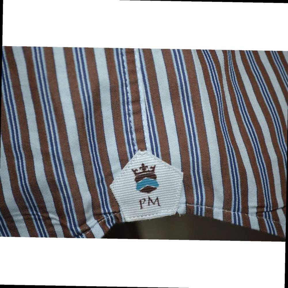 Peter Millar Brown and Blue Striped Medium Size M… - image 5