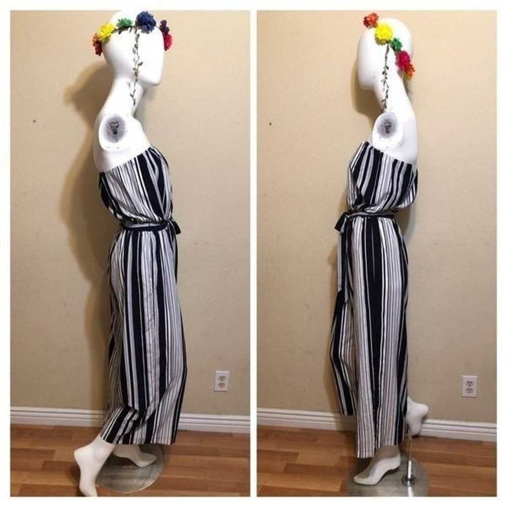 Socialite Stripe Strapless Jumpsuit Sz L - image 3