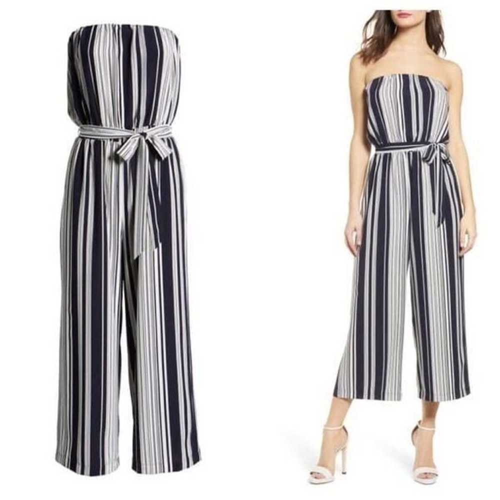 Socialite Stripe Strapless Jumpsuit Sz L - image 8