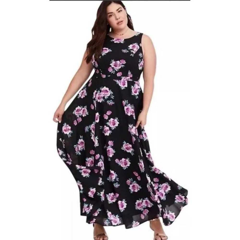 Torrid Women's Size 12 Black & Pink Floral George… - image 7