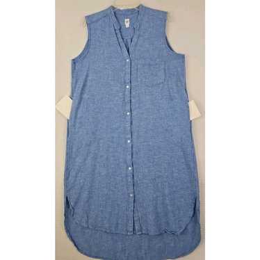 GAP ~Woman Size L~ Blue Chambray Button Front Sle… - image 1