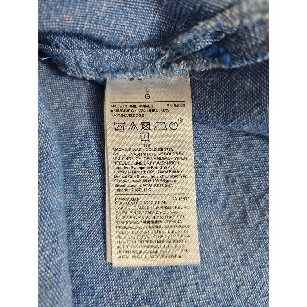 GAP ~Woman Size L~ Blue Chambray Button Front Sle… - image 4