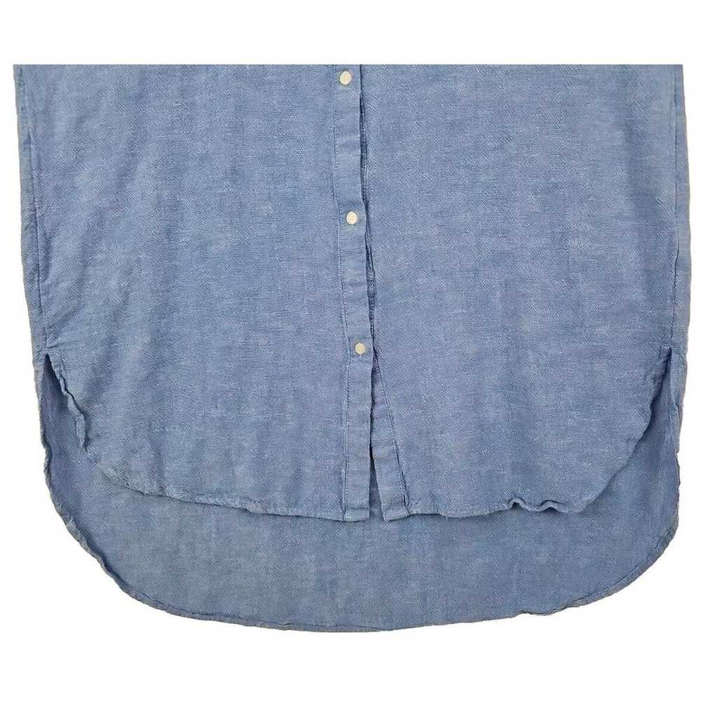 GAP ~Woman Size L~ Blue Chambray Button Front Sle… - image 6