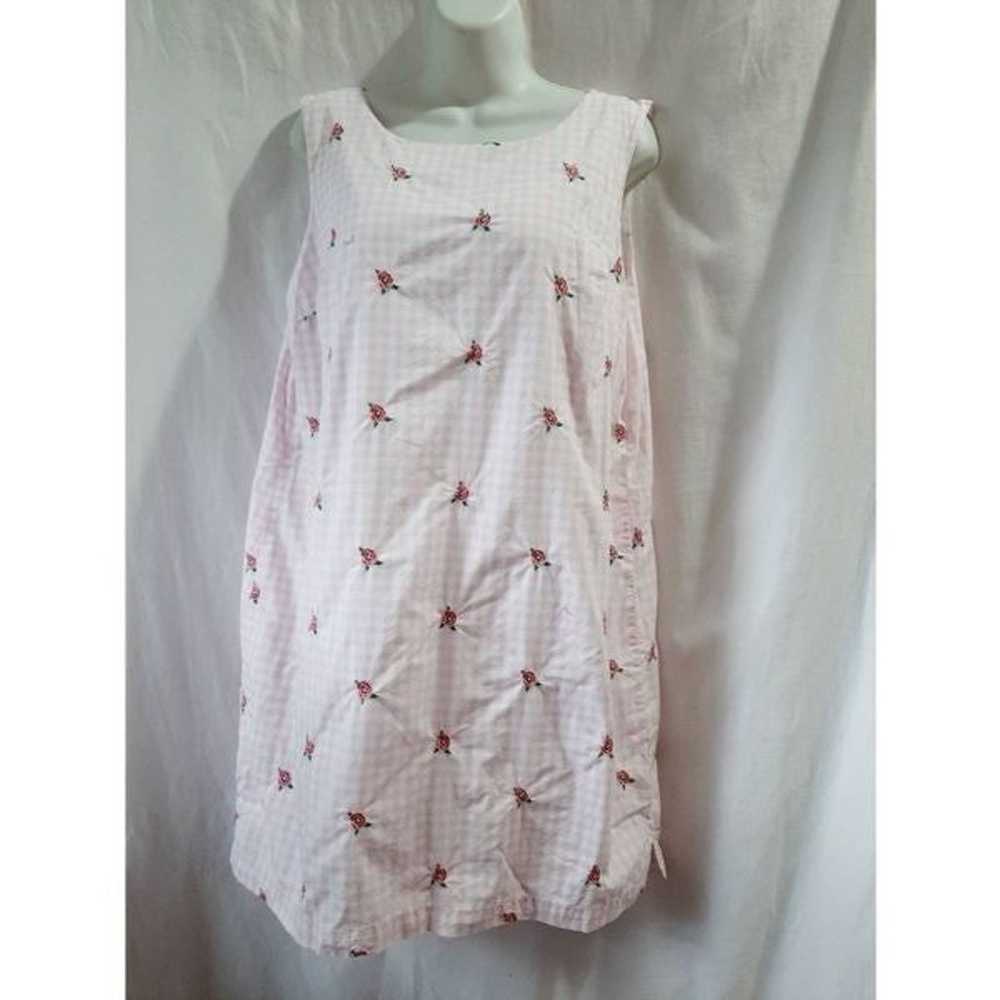 Kim rogers sz petite large pink gingham floral em… - image 11