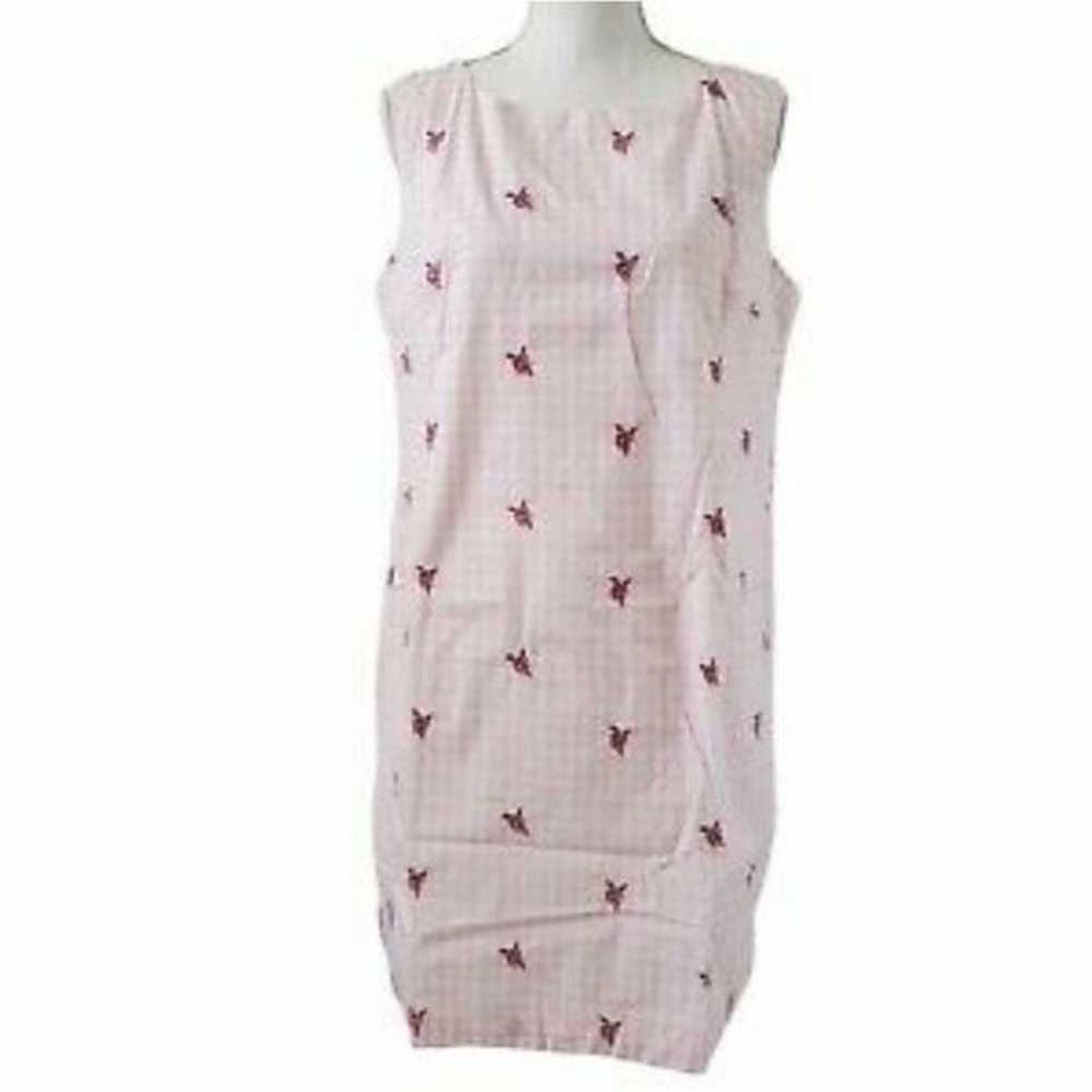 Kim rogers sz petite large pink gingham floral em… - image 2