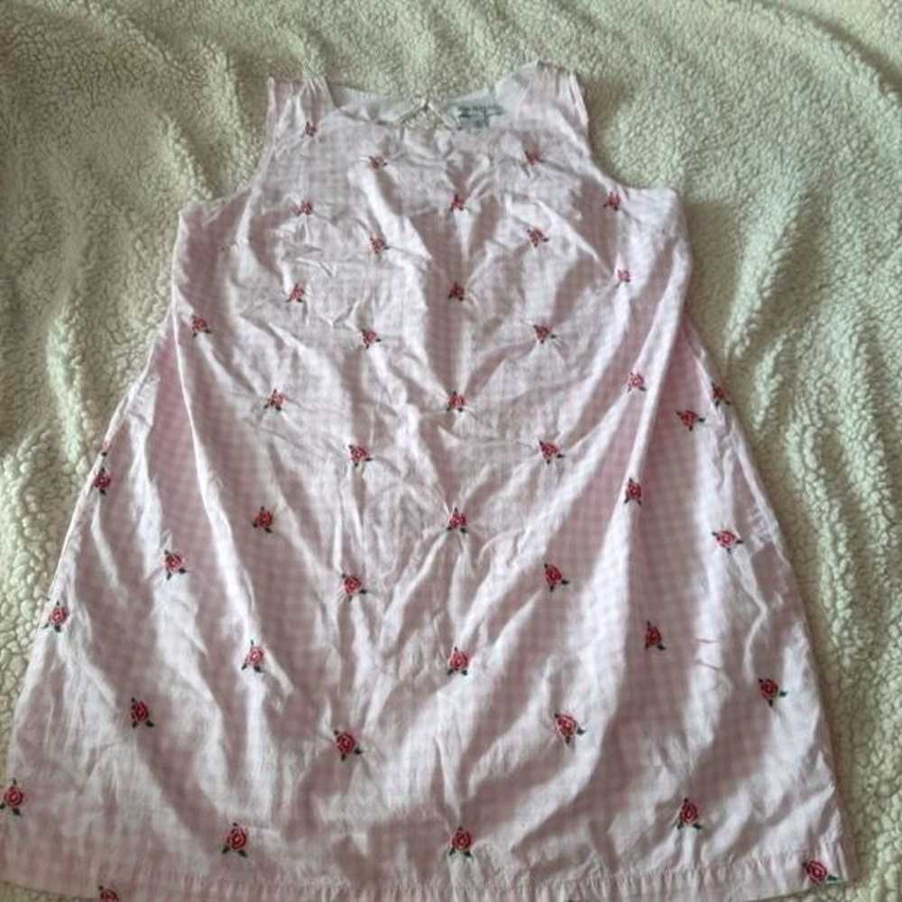 Kim rogers sz petite large pink gingham floral em… - image 3