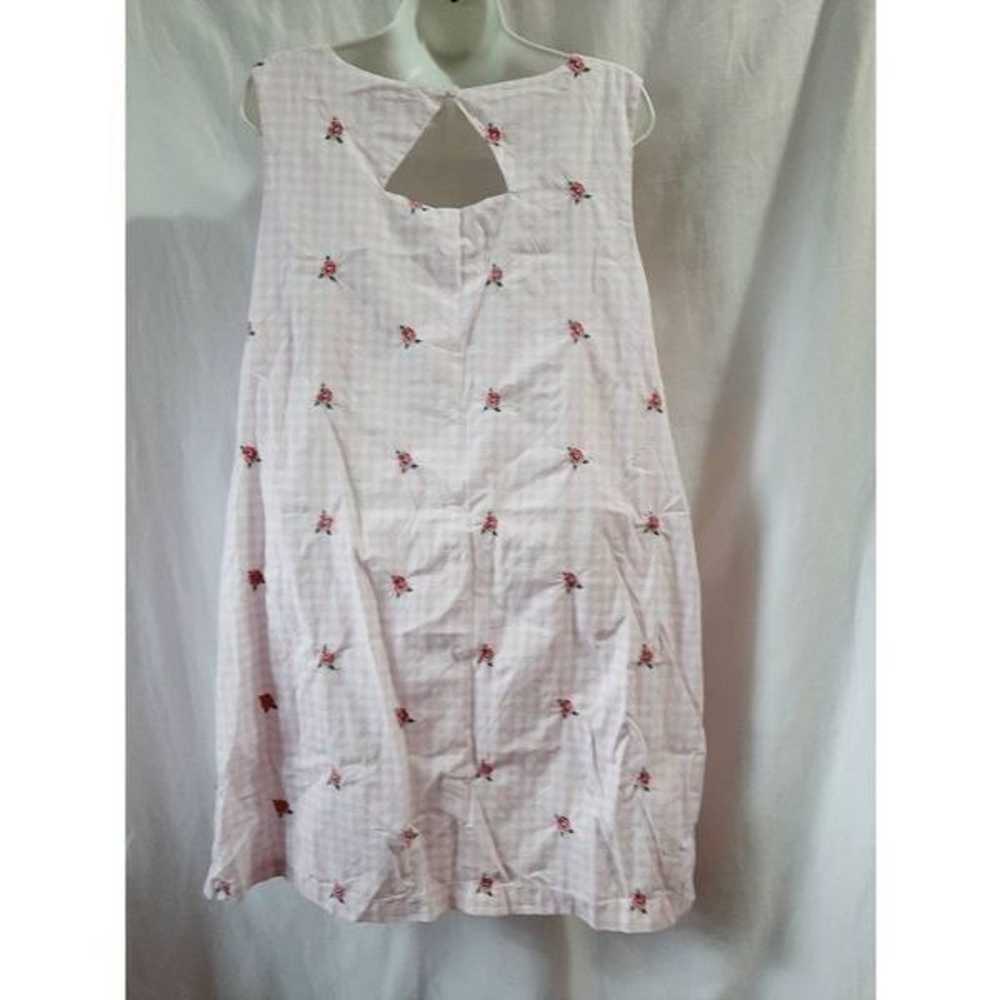 Kim rogers sz petite large pink gingham floral em… - image 9