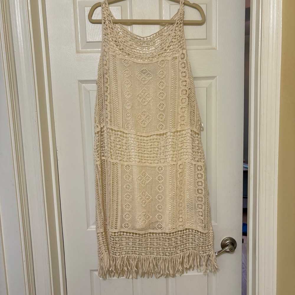 Like New XL Cotton Crochet Fringe Dress - image 2