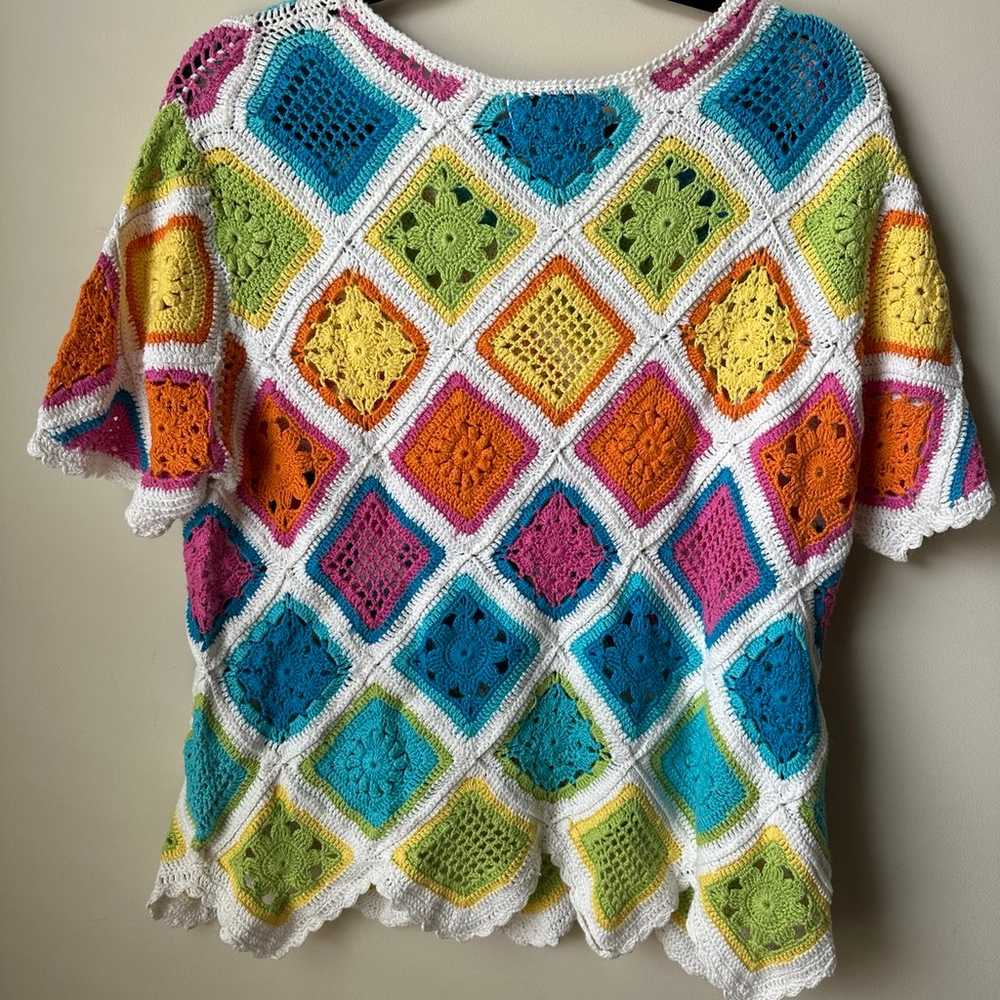 Vintage All Points Women’s Granny Square Sweater … - image 4