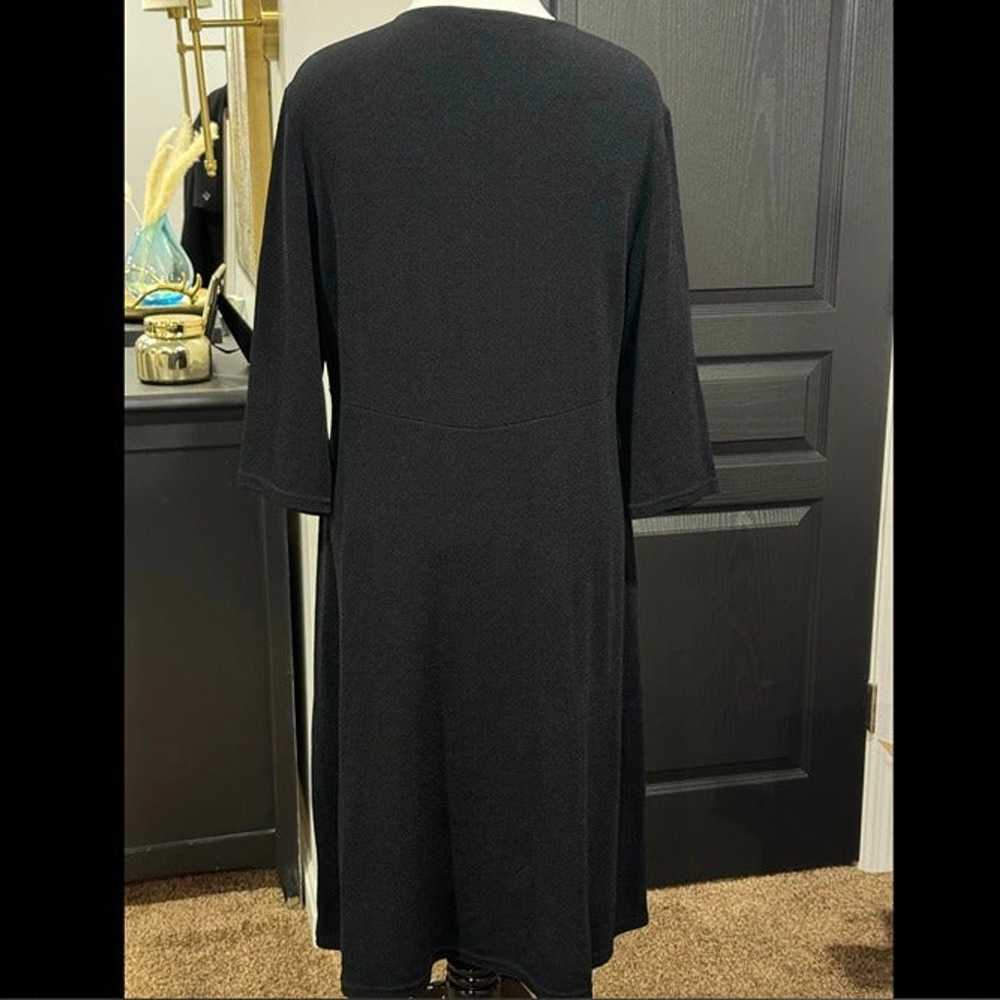 Orvis Black Textured Midi Dress Size XL - image 3