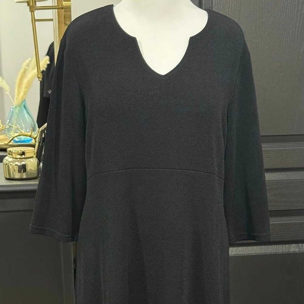 Orvis Black Textured Midi Dress Size XL - image 5