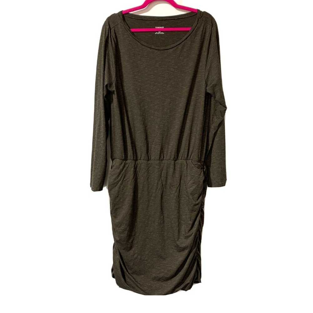 Toad&Co Women's Outfox Dress Long Sleeve Ruched S… - image 1