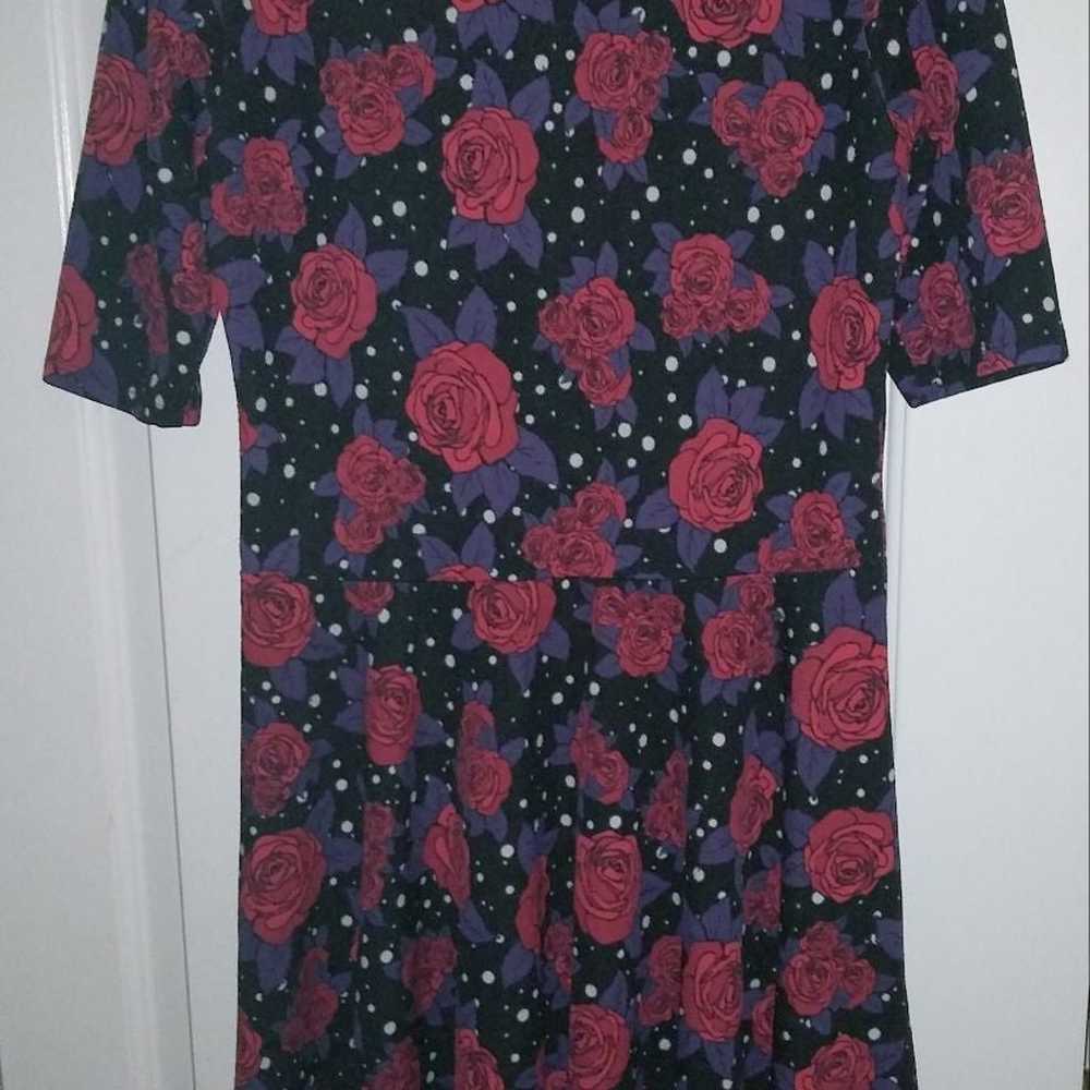 ❤ Ladies LuLaRoe Red Roses & Polka Dots Dress, 2XL - image 3