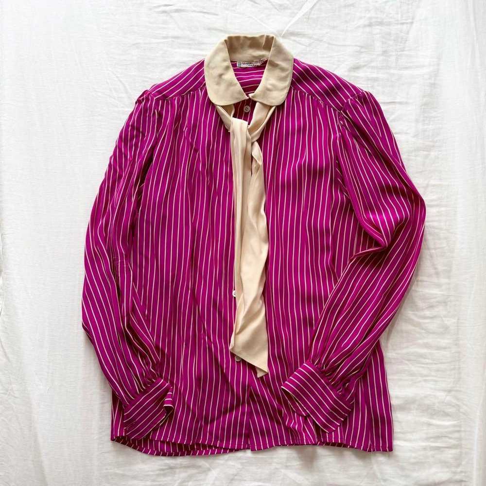 Yves Saint Laurent vintage silk bow tie blouse. - image 1