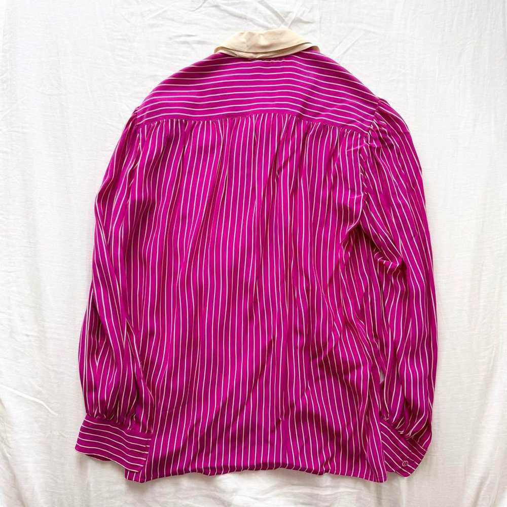 Yves Saint Laurent vintage silk bow tie blouse. - image 3