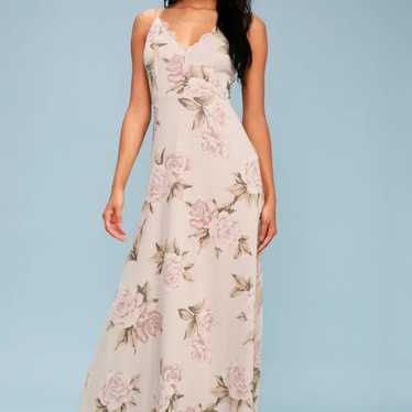 Lulus Romantic Memories Floral Print Maxi Dress Si