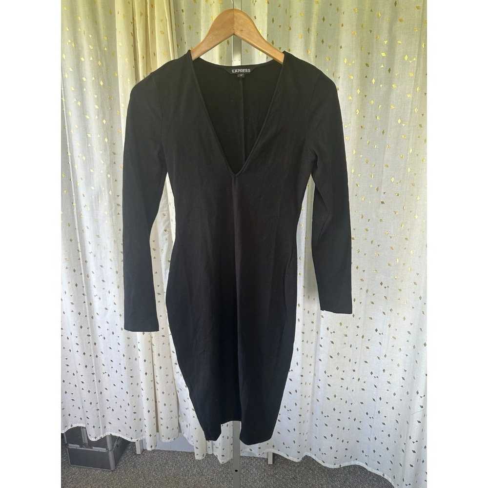 Express NWOT V Neck Long Sleeve Stretch Bodycon E… - image 2