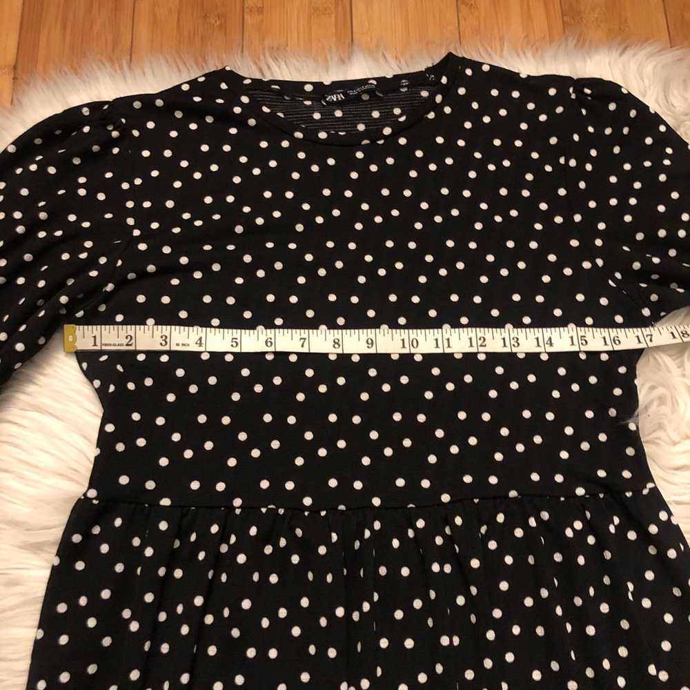 Zara Polka Dot Black and White Puff Sleeves Ruffl… - image 10