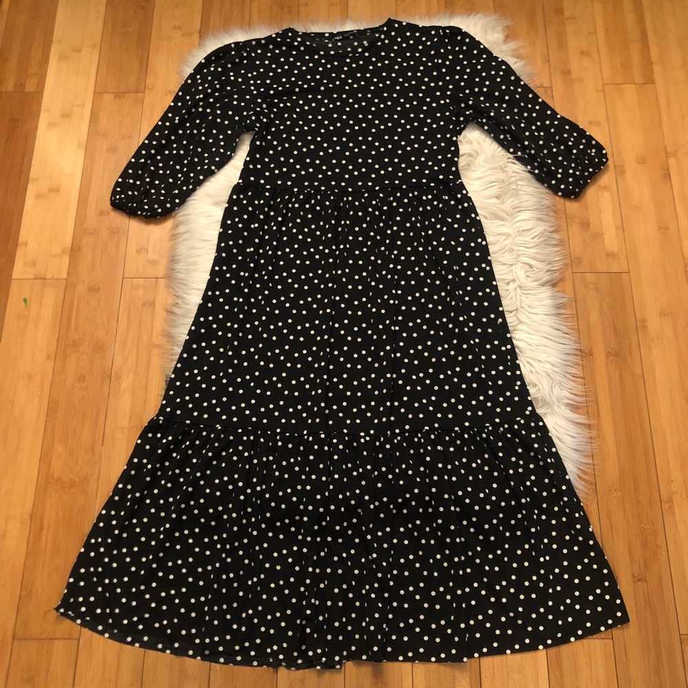 Zara Polka Dot Black and White Puff Sleeves Ruffl… - image 3