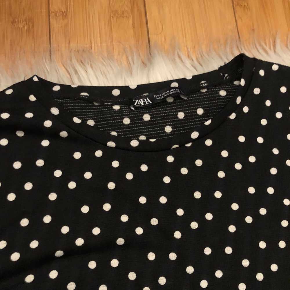 Zara Polka Dot Black and White Puff Sleeves Ruffl… - image 6