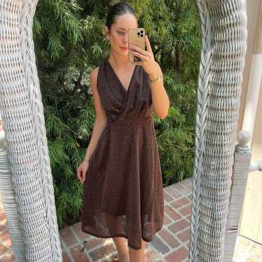 Beautiful brown Y2K metallic midi dress No tag/ fi