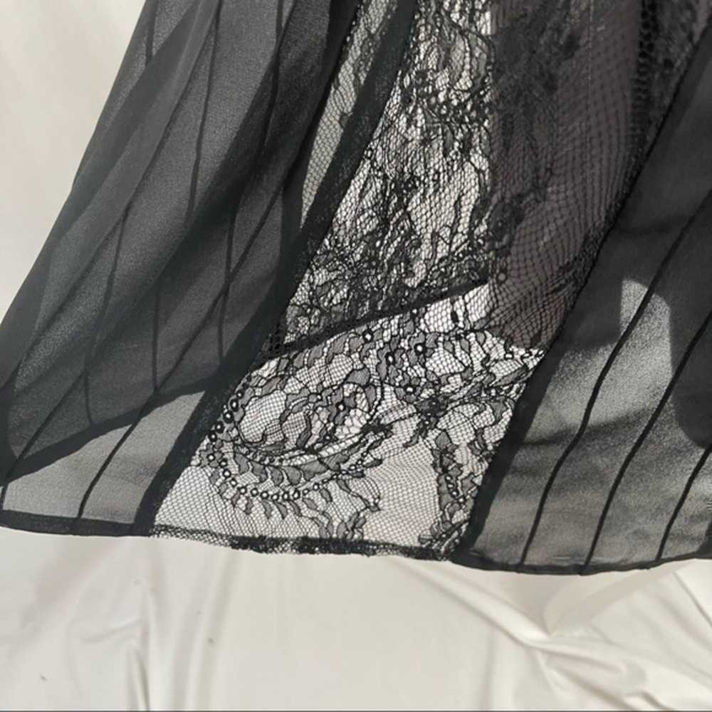 LOFT Sheer Black Lace Over Purplish Gray Satin Pa… - image 5