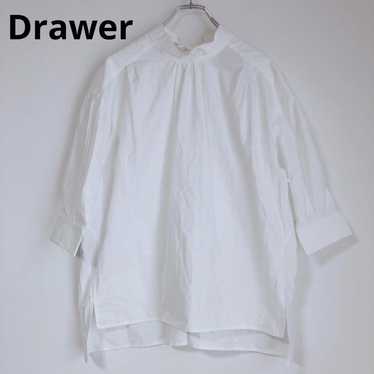 Drawer blouse top ribbon plain cotton made in Japa