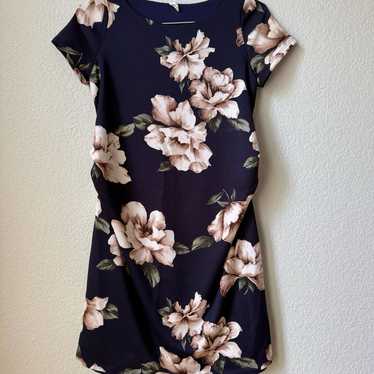 Pink Blush Navy Floral Maternity Dress