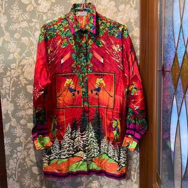 VERSACE Versace all-over pattern silk shirt blouse - image 1